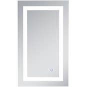 Elegant Lighting Helios 18" W x 30" H Modern Rectangular Aluminum Frameless Bathroom Wall Mirror with LED Lighting Silver