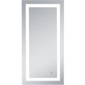 Elegant Lighting Helios 20" W x 40" H Modern Rectangular Aluminum Frameless Bathroom Wall Mirror with LED Lighting Silver