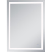 Elegant Lighting Helios 36" W x 48" H Modern Rectangular Aluminum Frameless Bathroom Wall Mirror with LED Lighting Silver