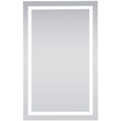 Elegant Lighting Nova 32" W x 48" H Traditional Rectangular Aluminum Framed, Frameless Bathroom Wall Mirror with LED Lighting Silver