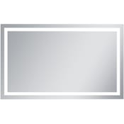 Elegant Lighting Nova 60" W x 36" H Traditional Rectangular Aluminum Frameless Bathroom Wall Mirror with LED Lighting Silver