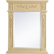 Elegant Lighting Lenora 22" W x 28" H Rectangular Wood Framed Accent Wall Mirror Light Antique Beige