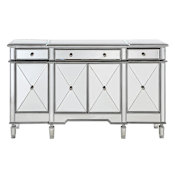 Elegant Lighting 60" Wide 4 Door Chest from the Danville Collection Silver / Clear