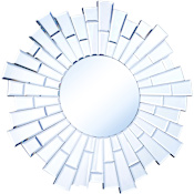 Elegant Lighting Modern 23-1/2" Diameter Circular Framed Accent Mirror Clear Mirror