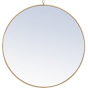 Elegant Lighting Eternity 36" Diameter Circular Metal Framed Accent Wall Mirror Brass