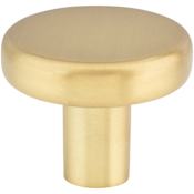 Elements Gibson 1-1/4" Flat Round Soft Edge Disc Mushroom Cabinet Knob / Drawer Knob Brushed Gold