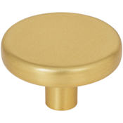 Elements Gibson 1-5/8" Round Flat Disc Modern Mushroom Cabinet / Drawer Knob Brushed Gold