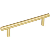 Elements Naples Short 5-1/16" (128 MM) Center to Center Solid Steel Bar Style Cabinet Handle / Drawer Pull - 6-7/8" Long Brushed Gold