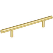 Elements Naples Long 5-1/16" (128 mm) Center to Center Solid Steel Bar Style Cabinet Handle / Drawer Pull - 8-1/16" Overall Length Brushed Gold
