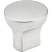 Elements Brenton 1" Diameter Modern Flat Top Mushroom Button Cabinet Knob / Drawer Knob with Pinch Grip Base Brushed Chrome
