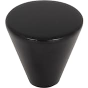 Elements Sedona 1" Round Contemporary Ergonomic Cone Button Cabinet Knob / Drawer Knob Matte Black