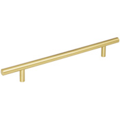 Elements Naples 7-9/16" (192mm) Center to Center Solid Steel Cabinet Bar Handle / Drawer Bar Pull with Mounting Hardware Brushed Gold