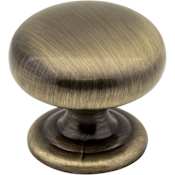 Elements Florence 1-1/4 Inch Mushroom Cabinet Knob Brushed Antique Brass