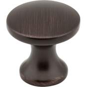 Elements Geneva 1" Round Flat Contemporary Mushroom Cabinet / Drawer Knob Brushed Oil Rubbed Bronze