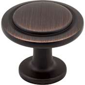 Elements Gatsby 1-1/4" Round Stepped Mushroom Cabinet Knob / Drawer Knob Brushed Oil Rubbed Bronze