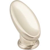 Elements Capri 1-1/16 Inch Designer Angled Oval European Inspired Cabinet Knob / Drawer Knob Satin Nickel