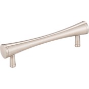 Elements Sedona 3-3/4" (96mm) Center to Center 4-3/4" Long Contemporary Ergonomic Hourglass Cabinet Handle / Drawer Pull Satin Nickel