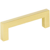 Elements Stanton 3 Inch Center to Center Sleek Modern Square Cabinet Handle / Drawer Pull Brushed Gold