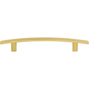 Elements Thatcher 5-1/16" Center to Center Curved Bar Cabinet Handle / Drawer Pull with Mounting Hardware Brushed Gold