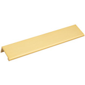 Elements Edgefield 3-9/16" Center to Center 8" Long Finger Tab Edge Lip Cabinet / Drawer Pull Aluminum Brushed Gold