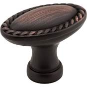 Elements Lindos 1-3/8" Oval Classic Traditional Rope Cabinet Knob / Drawer Knob Brushed Oil Rubbed Bronze