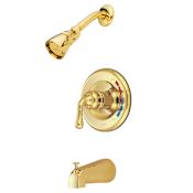 Elements Of Design Tub and Shower Faucet with Single Handle Polished Brass