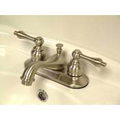 Elements Of Design Double Handle Centerset Bathroom Faucet with Metal Lever Handles from the Cheyenne Series Satin Nickel