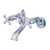 Elements Of Design Double Cross Handle Tub Filler with 3/8" IPS Connector for Riser and Diverter Chrome