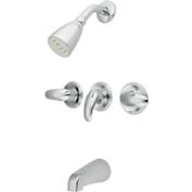 Elements Of Design Tub and Shower Package with Single Function Shower Head - Rough-In Included Polished Chrome