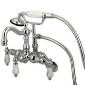 Elements Of Design Universal Bathroom Wall Mounted Clawfoot Tub Filler with Hand Shower Polished Chrome