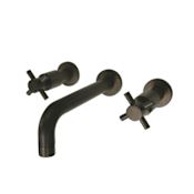 Elements Of Design Wall Mounted Bathroom Faucet with Cross Handles Oil Rubbed Bronze
