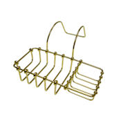 Elements Of Design Soap Basket with Fixed Sponge Holder from the Vintage Collection Polished Brass (PVD)
