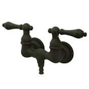 Elements Of Design Double Handle Wall Mounted Clawfoot Tub Filler with 3-3/8" Center, 1-1/2" Spout Reach, Metal Lever Handles from the Hot Springs Collection Oil Rubbed Bronze