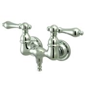 Elements Of Design Double Handle Wall Mounted Clawfoot Tub Filler with 3-3/8" Center, 1-1/2" Spout Reach, Metal Lever Handles from the Hot Springs Collection Chrome