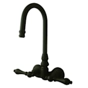 Elements Of Design Double Handle Wall Mounted Clawfoot Tub Filler with 3-3/8" Center, Hi-Rise Spout and Metal Lever Handles from the Hot Springs Collection Oil Rubbed Bronze