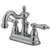 Elements Of Design Double Handle 4" Centerset Bathroom Faucet with American Lever Handles from the New Orleans Collection Chrome