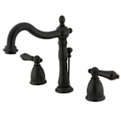 Elements Of Design Double Handle 8" to 16" Widespread Bathroom Faucet with American Lever Handles and Brass Drain Assembly from the Heritage Collection Oil Rubbed Bronze