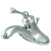 Elements Of Design Single Handle 4" Centerset Bathroom Faucet with Buckingham Lever Handle and Drain Assembly from the Vintage Collection Chrome