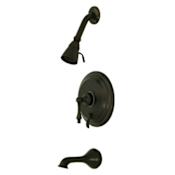 Elements Of Design Single Handle Tub and Shower Trim with Single Function Shower Head, Tub Spout and American Lever from the Hot Springs Collection Oil Rubbed Bronze