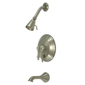 Elements Of Design Single Handle Tub and Shower Trim with Single Function Shower Head, Tub Spout and American Lever from the Hot Springs Collection Satin Nickel