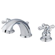 Elements Of Design Double Handle 8" to 16" Widespread Bathroom Faucet with Metal Cross Handles and Drain Assembly from the Victorian Collection Chrome
