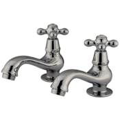 Elements Of Design Basin Faucet with Hot and Cold Cross Handles from the St. Louis Series Chrome