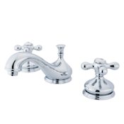 Elements Of Design Double Handle 8" to 16" Widespread Bathroom Faucet with American Cross Handles from the St. Louis Collection Chrome