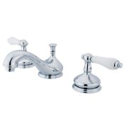 Elements Of Design Double Handle 8" to 16" Widespread Bathroom Faucet with Porcelain Lever Handles from the St. Louis Collection Chrome