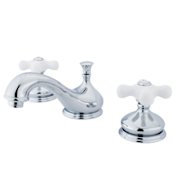 Elements Of Design Double Handle 8" to 16" Widespread Bathroom Faucet with Porcelain Cross Ha from the St. Louis Collection Chrome