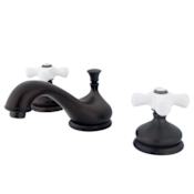 Elements Of Design Double Handle 8" to 16" Widespread Bathroom Faucet with Porcelain Cross Ha from the St. Louis Collection Oil Rubbed Bronze