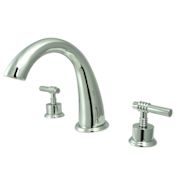 Elements Of Design Double Handle Widespread Deck Mounted Roman Tub Filler with Milano Lever Handles from the Miami Collection Chrome