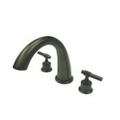 Elements Of Design Double Handle Widespread Deck Mounted Roman Tub Filler with Milano Lever Handles from the Miami Collection Oil Rubbed Bronze