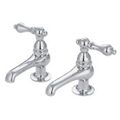 Elements Of Design Double Handle Lavatory Basin Tap with American Lever Handles from the Hot Springs Collection Chrome