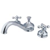 Elements Of Design Double Handle Deck Mounted Roman Tub Filler with American Cross Handles from the St. Louis Collection Chrome